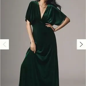 Anthropologie | Dresses | Bhldn Amelia Deepv Stretch Velvet